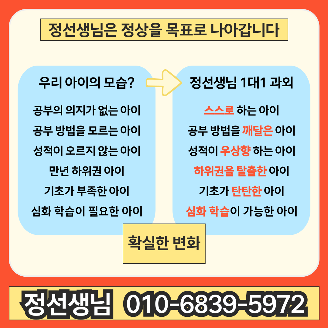 003 일대일 과외 학습 방향