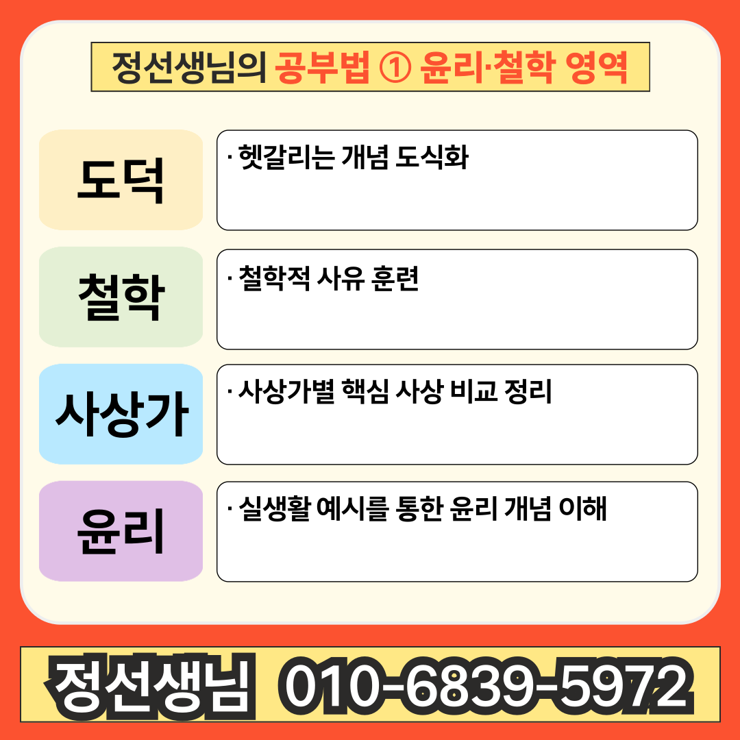 005 윤리 철학 개념 비교 공부법